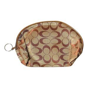 5" x 8" Light Brown Infinity Pattern Large Zipper Cosmetic All Purpose Bag